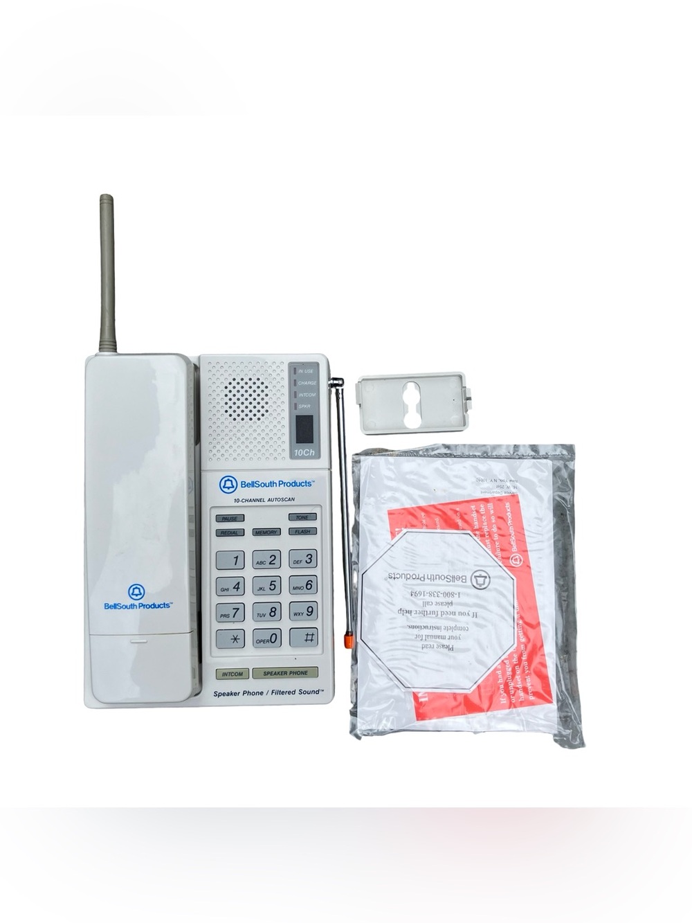 Bell South Telephone Cordless 10-Channel Autoscan (HAC) 700 Vintage Off-White